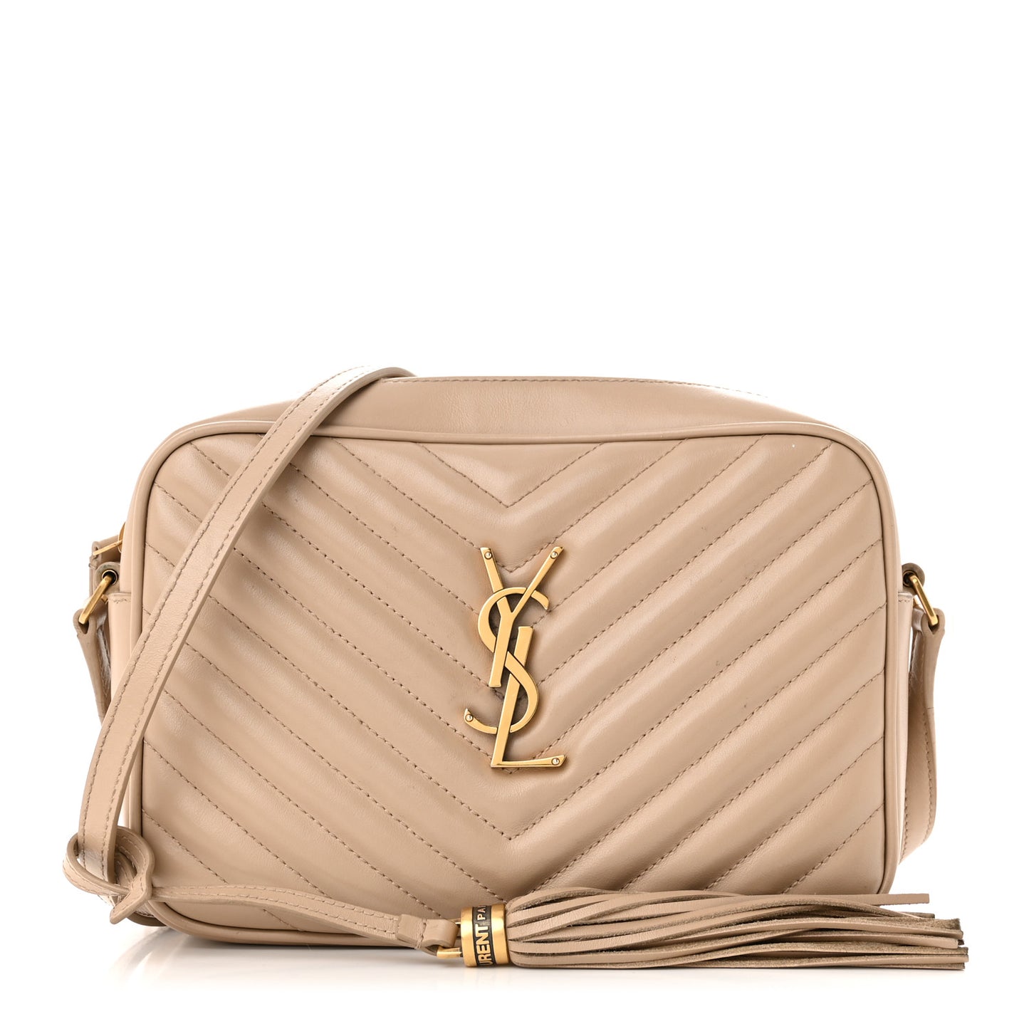 Calfskin Matelasse Monogram Lou Camera Bag Dark Beige