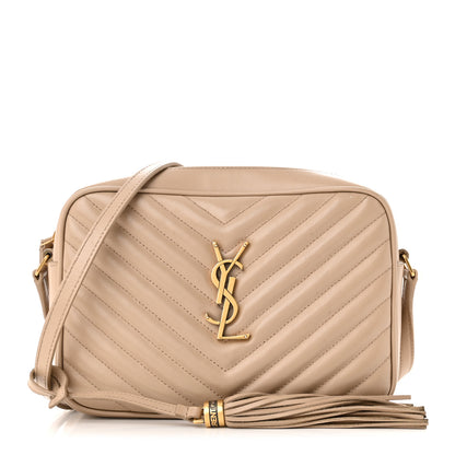 Saint Laurent Calfskin Matelasse Monogram Lou Camera Bag Dark Beige 1 of 16