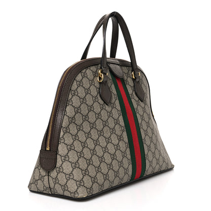 Gucci GG Supreme Monogram Web Medium Ophidia Top Handle Dome Bag Brown 3 of 12