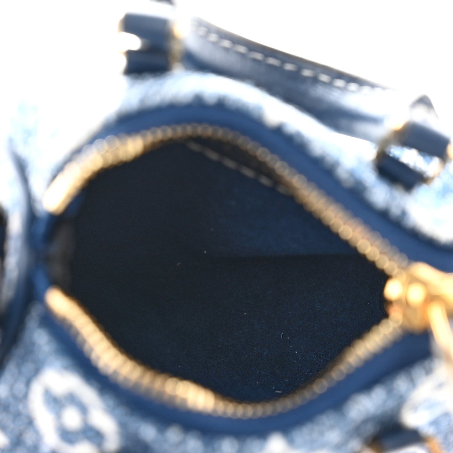 Denim Monogram Jacquard Micro Speedy Bag Charm Bleu