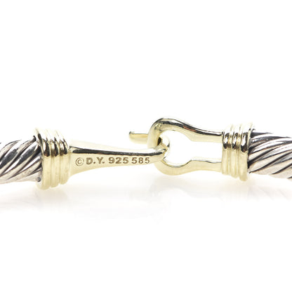David Yurman Sterling Silver 14K Yellow Gold 5mm Cable Classic Buckle Bracelet 4 of 4