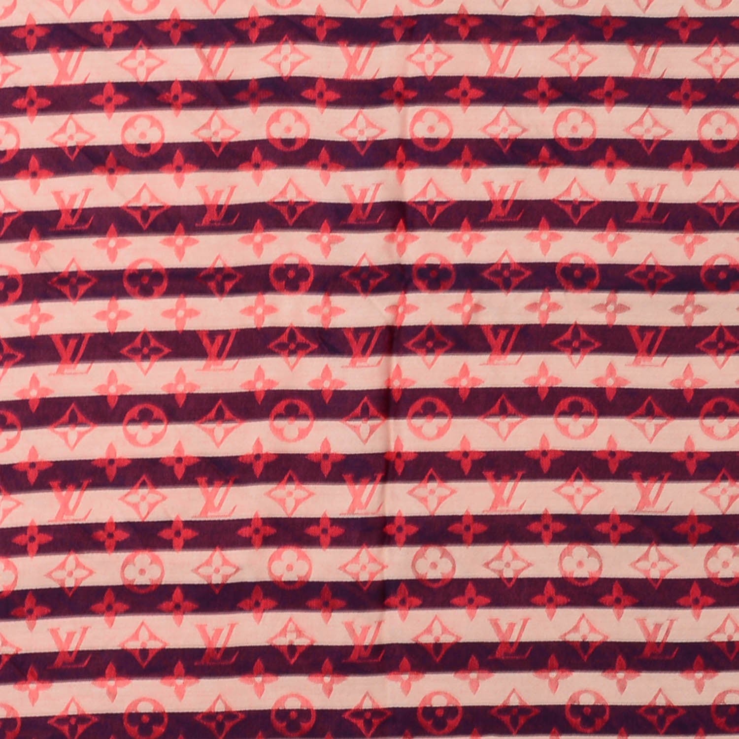 Louis Vuitton Silk Wool Monogram Striped Shawl Scarf Multicolor 1 of 5