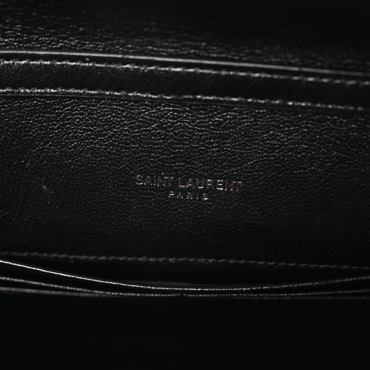 Saint Laurent Lambskin Diamond Quilted Becky Chain Wallet Black 7 of 10