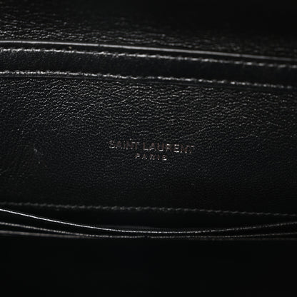 Saint Laurent Lambskin Diamond Quilted Becky Chain Wallet Black 7 of 10