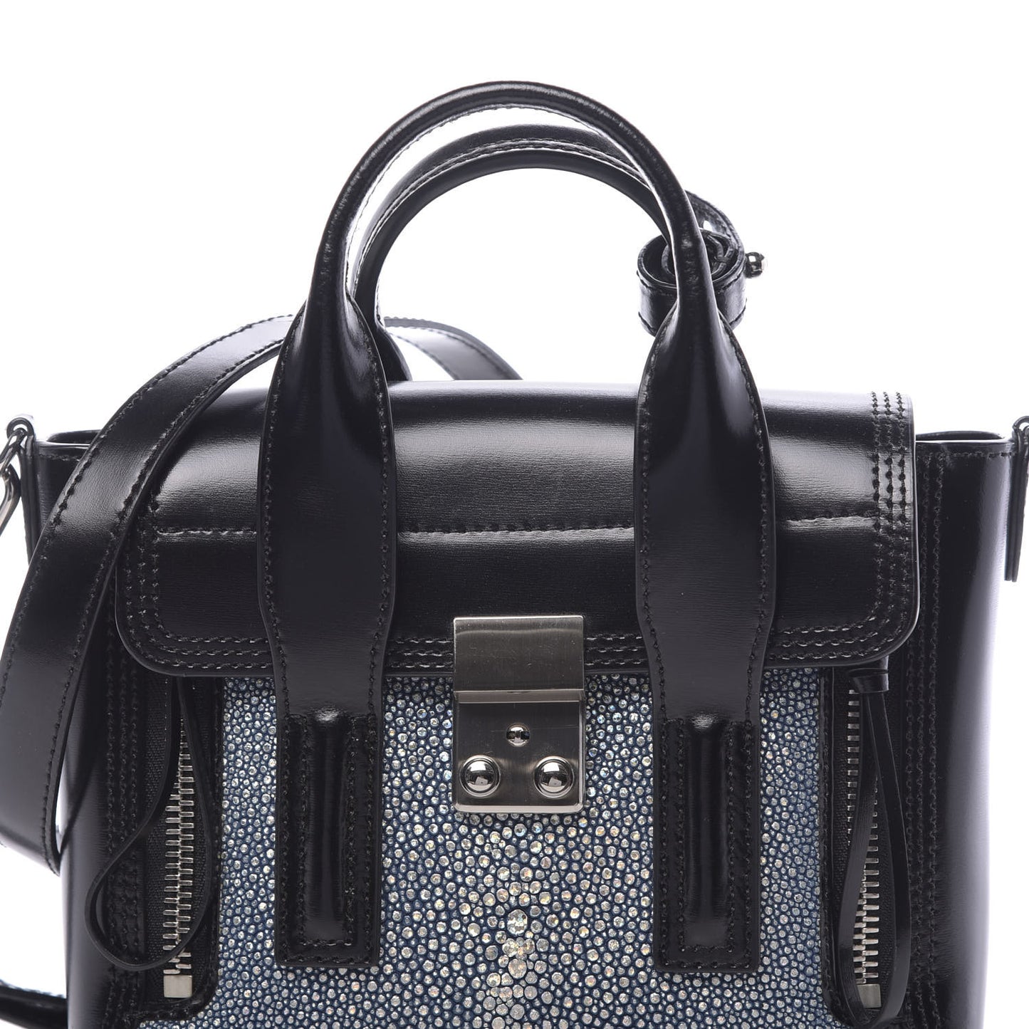 3.1 Smooth Calfskin Stingray Mini Pashli Satchel Black