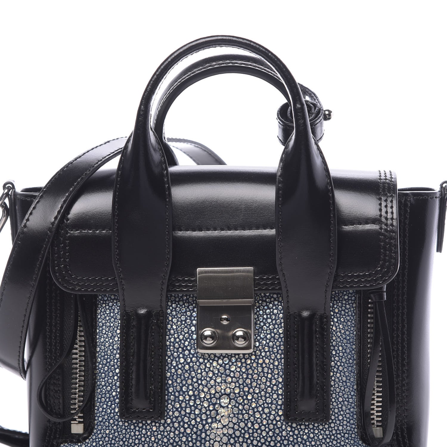 3.1 Phillip Lim 3.1 Smooth Calfskin Stingray Mini Pashli Satchel Black 10 of 12