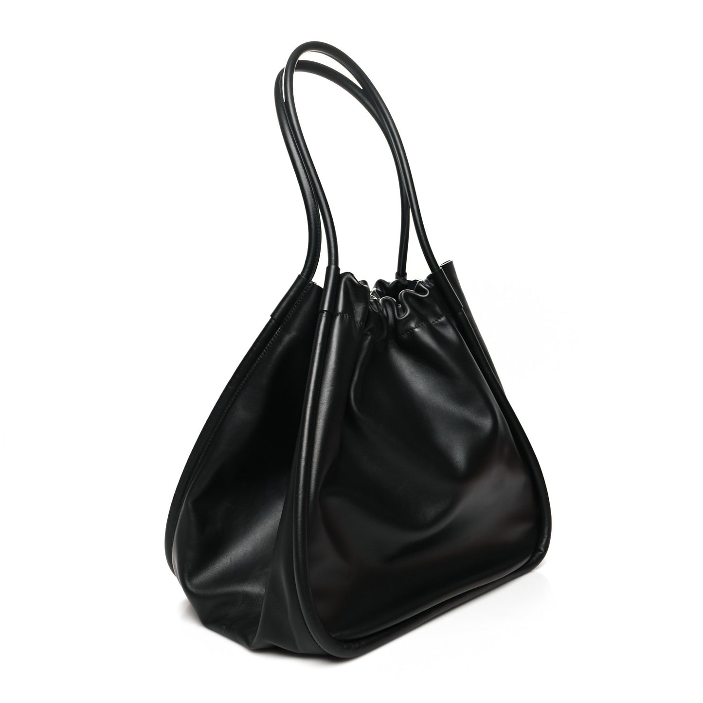 Calfskin XL Ruched Tote Black