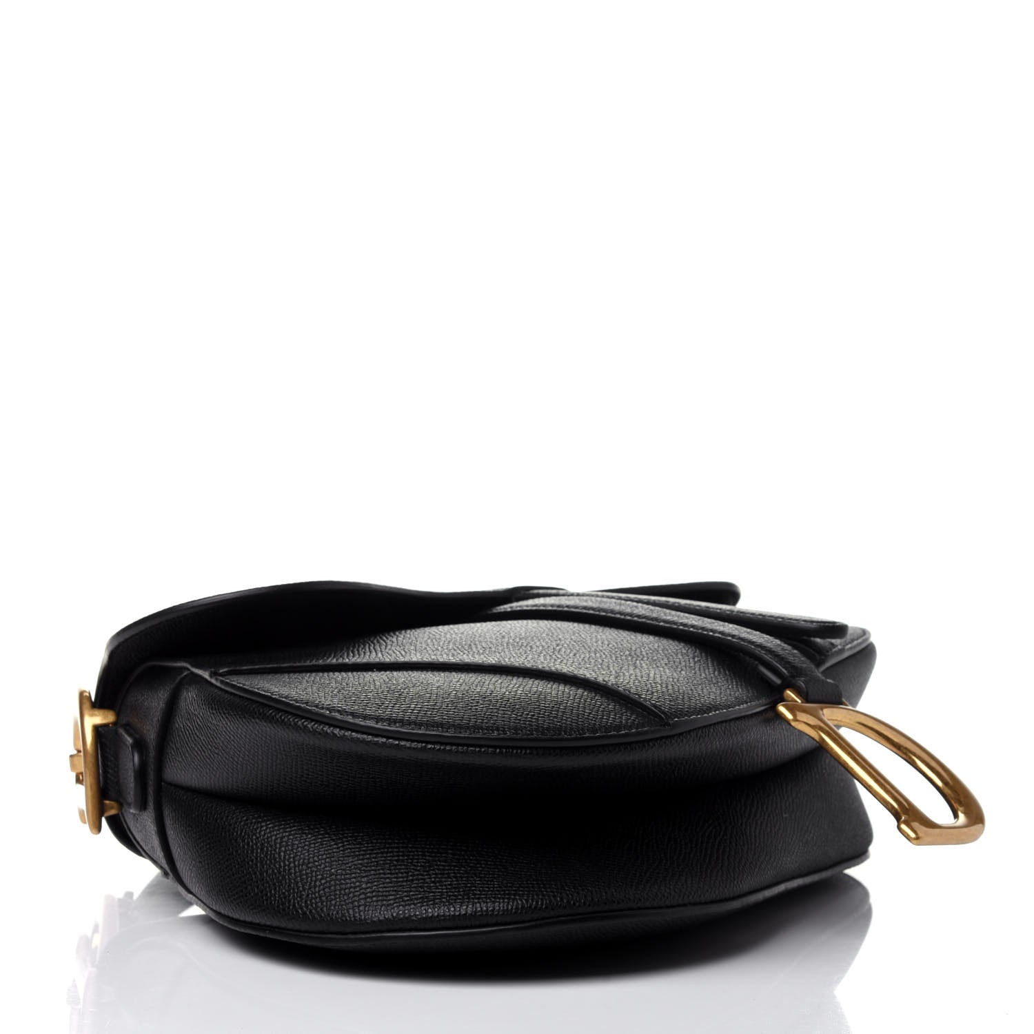 Christian Dior Grained Calfskin Saddle Bag Black 3 of 4