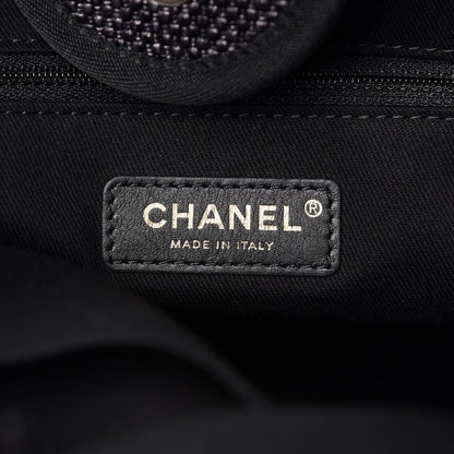 Chanel Woven Straw Raffia Large Deauville Tote Black 7 of 10