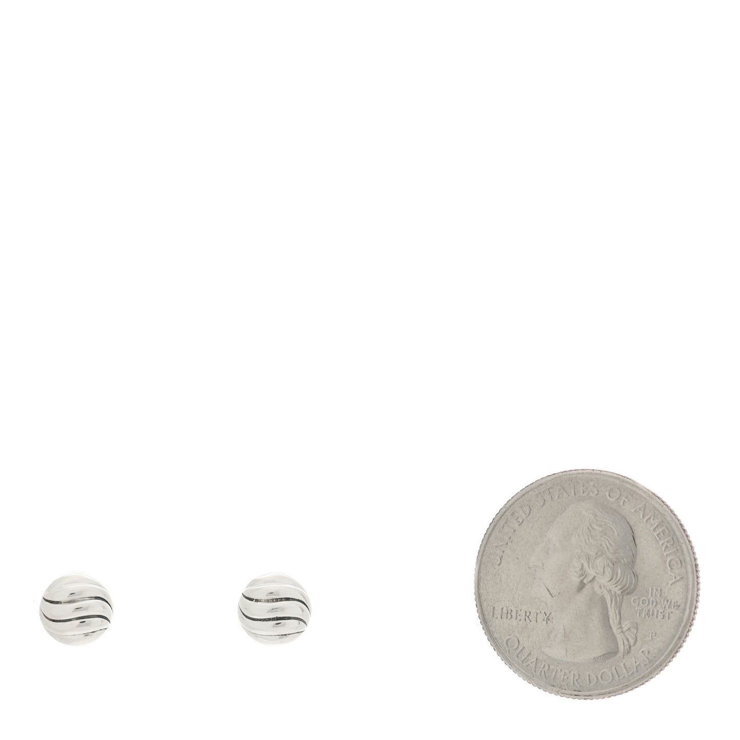 Sterling Silver 8mm Sculpted Cable Stud Earrings
