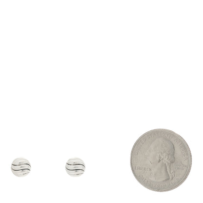 David Yurman Sterling Silver 8mm Sculpted Cable Stud Earrings 2 of 4