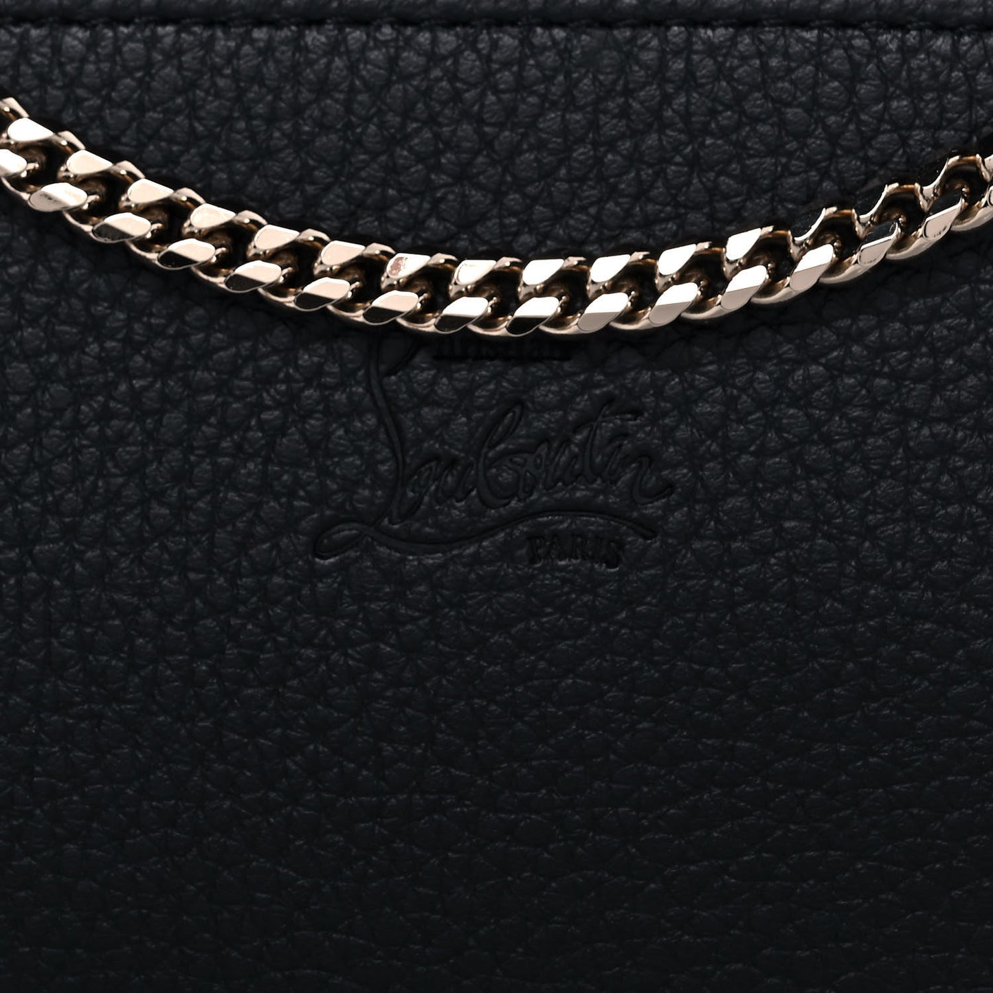Calfskin Loubila Chain Clutch Black