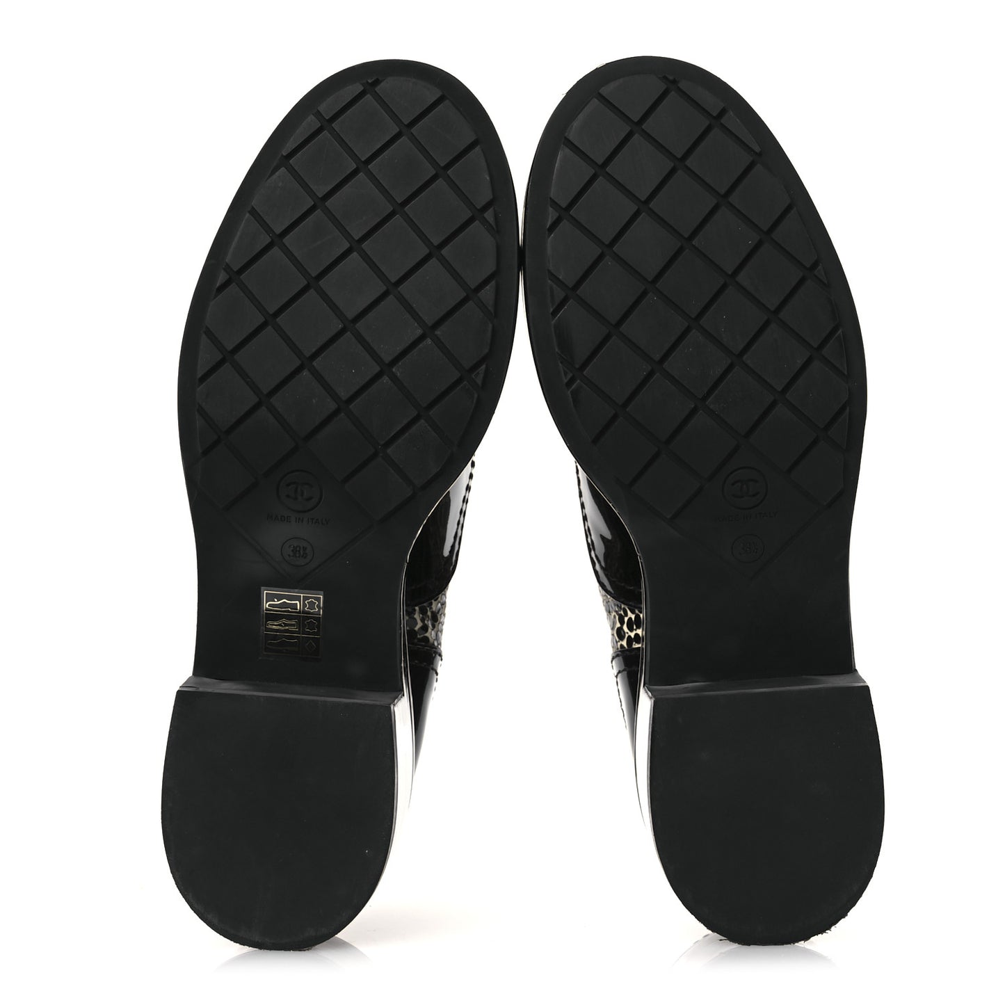 Patent CC Lace Up Oxfords 38.5 Black White