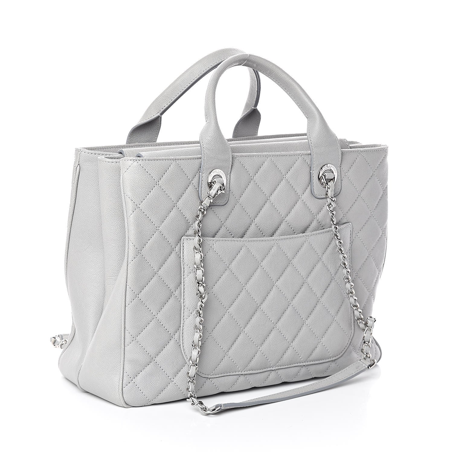 Chanel Caviar Quilted Large Urban Companion Top Handle Shopping Tote Grey 3 of 9