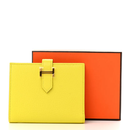 Hermes Chevre Mysore Bearn Compact Wallet Soufre 7 of 7