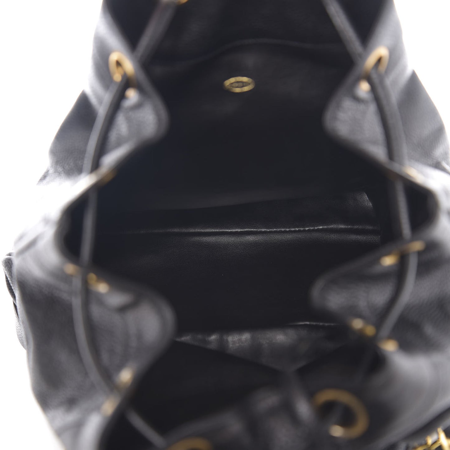 Caviar Drawstring Backpack Bag Black