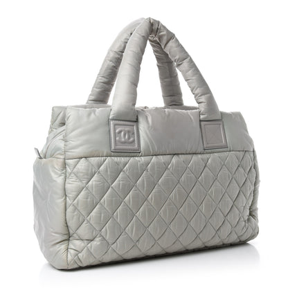 Chanel Nylon Quilted Large Coco Cocoon Reversible Tote Light Grey 3 of 10
