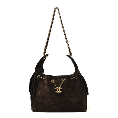 Chanel Suede Quilted Small Chanel 25 Handbag Dark Brown 1 of 11