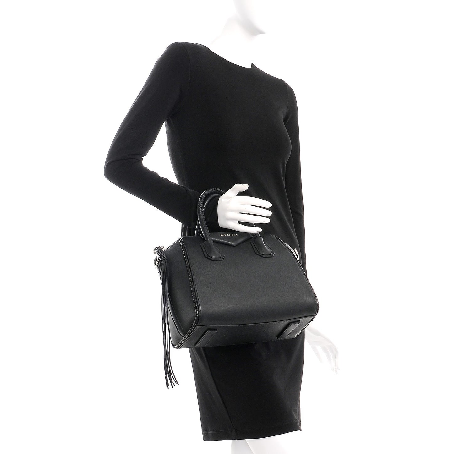 Calfskin Braid Small Antigona Black