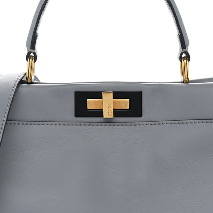 Fendi Vitello Seta Shiny Nappa Medium Peekaboo Iconic Satchel Ardesia Amido 8 of 10