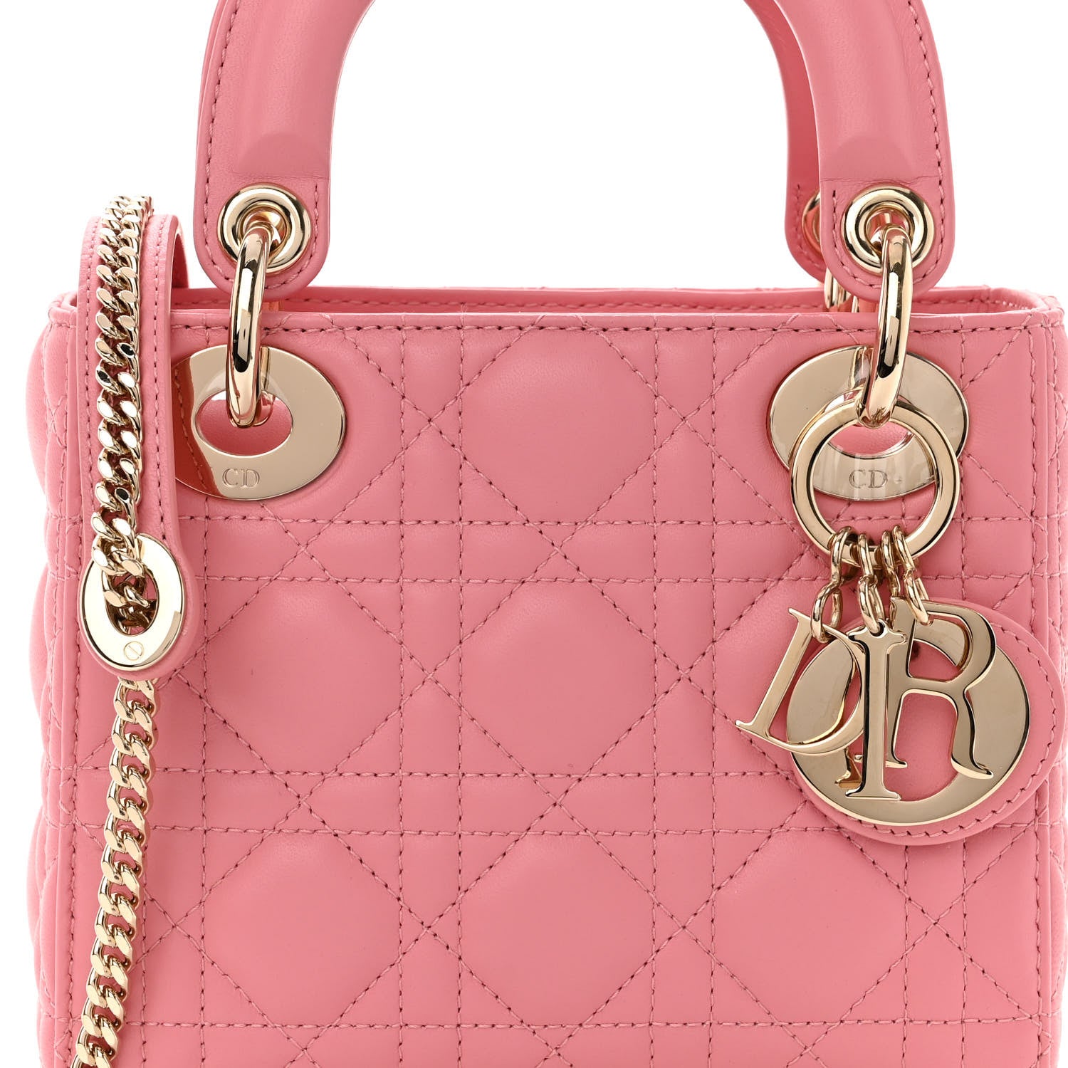 Christian Dior Lambskin Cannage Mini Lady Dior Light Pink 7 of 11