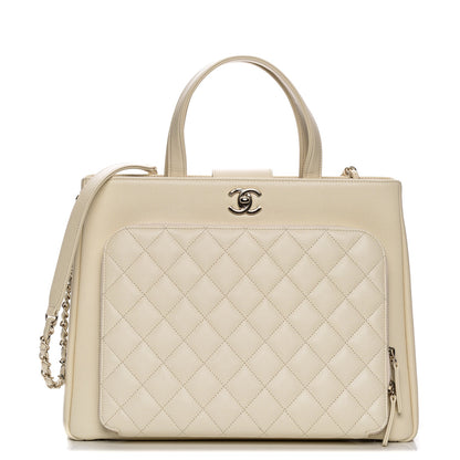 Chanel Caviar Quilted Large Business Affinity Shopping Bag White 1 of 10