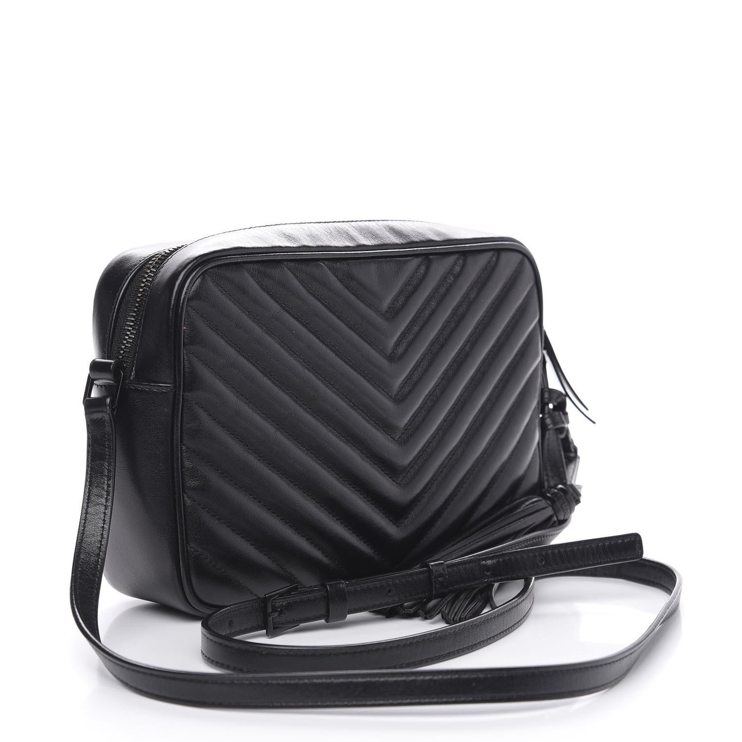 Calfskin Matelasse Monogram Lou Camera Bag Black