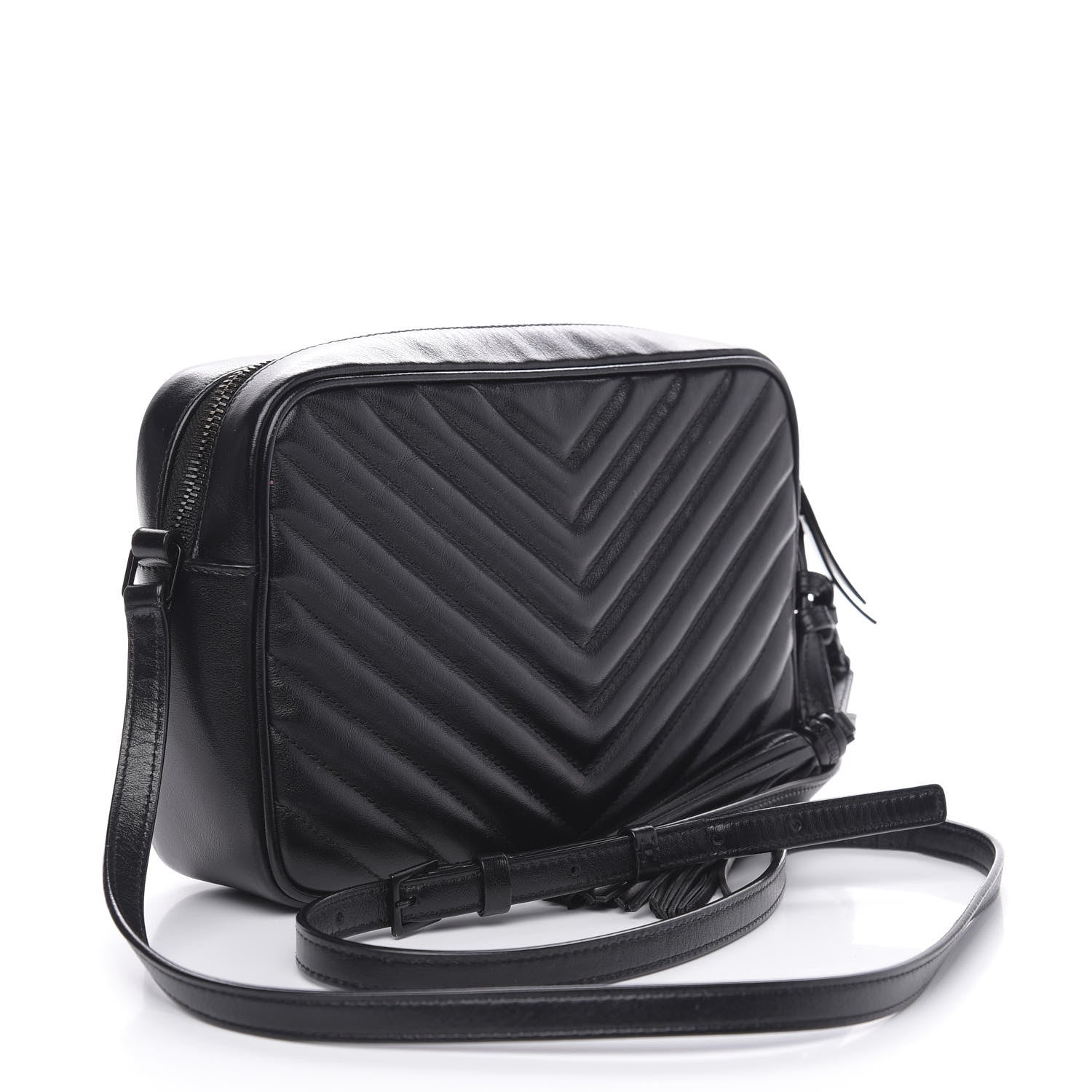 Saint Laurent Calfskin Matelasse Monogram Lou Camera Bag Black 3 of 11