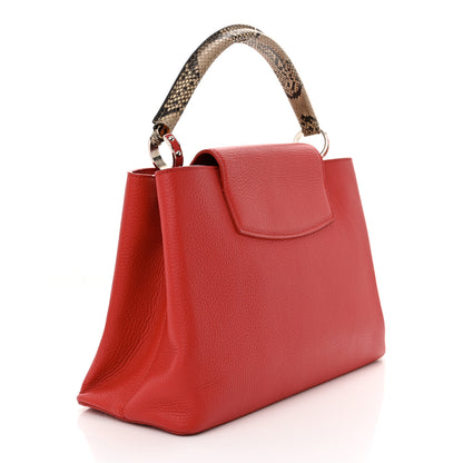 Louis Vuitton Taurillon Snakeskin Capucines MM Rubis 3 of 11