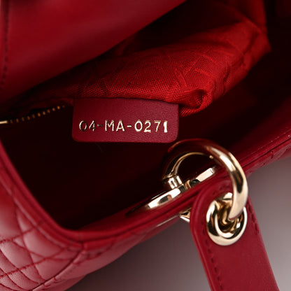 Christian Dior Lambskin Cannage Small My ABCDior Lady Dior Red 7 of 9