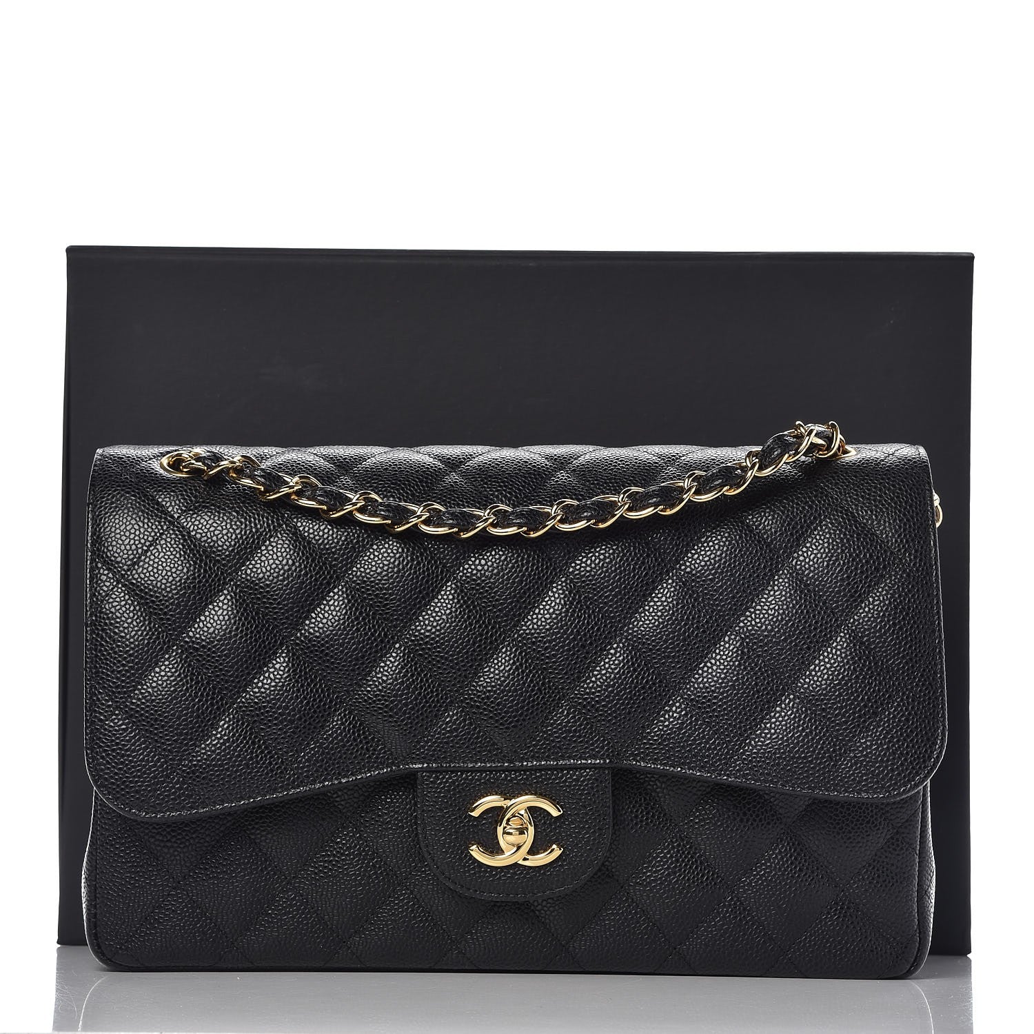 Chanel Caviar Quilted Jumbo Double Flap Black 9 of 9