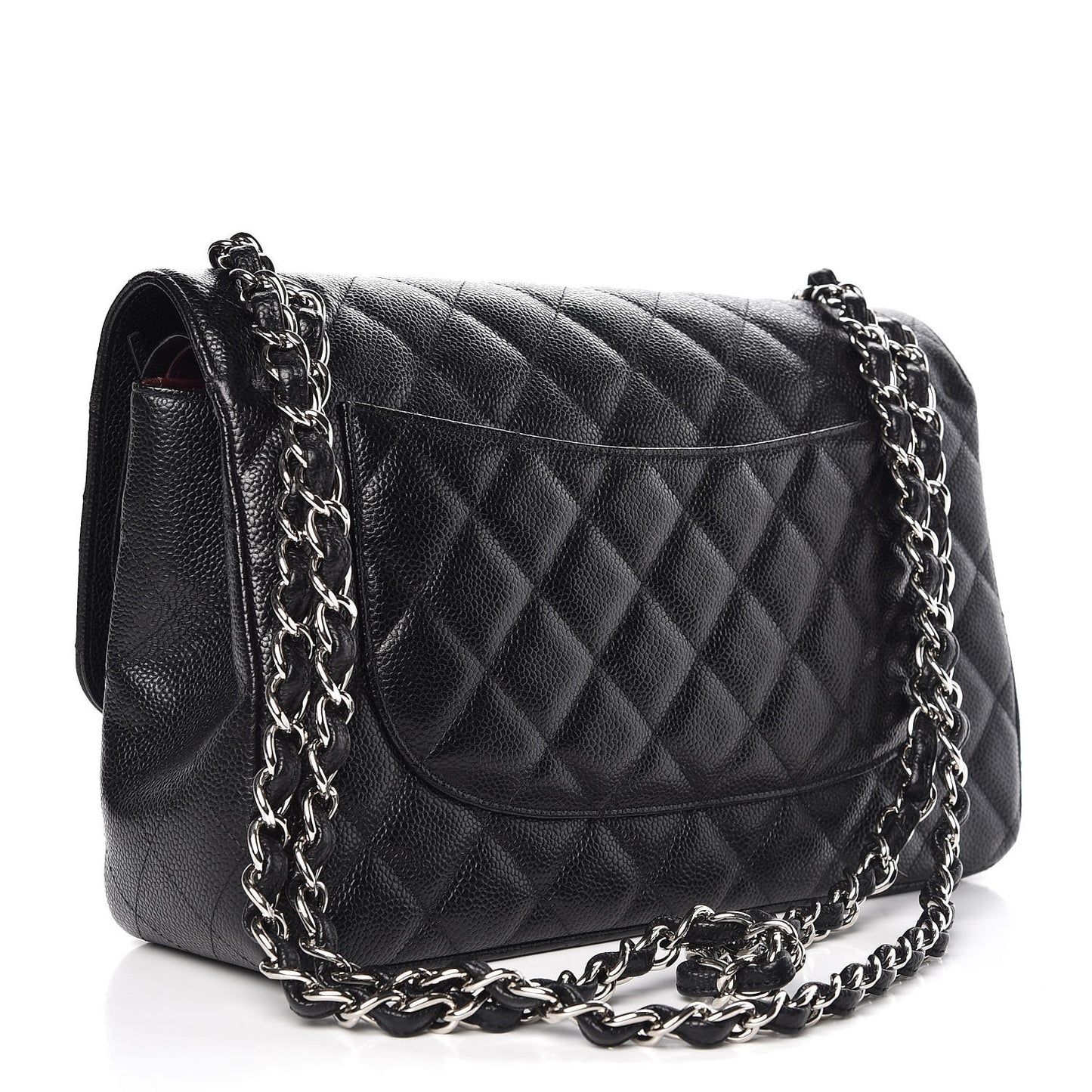 Caviar Quilted Jumbo Double Flap Black
