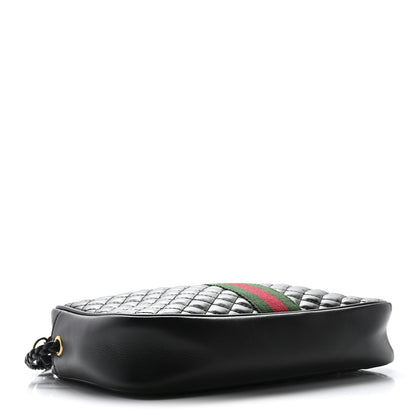 Gucci Calfskin Web Trapuntata Small GG Shoulder Bag Black 4 of 10