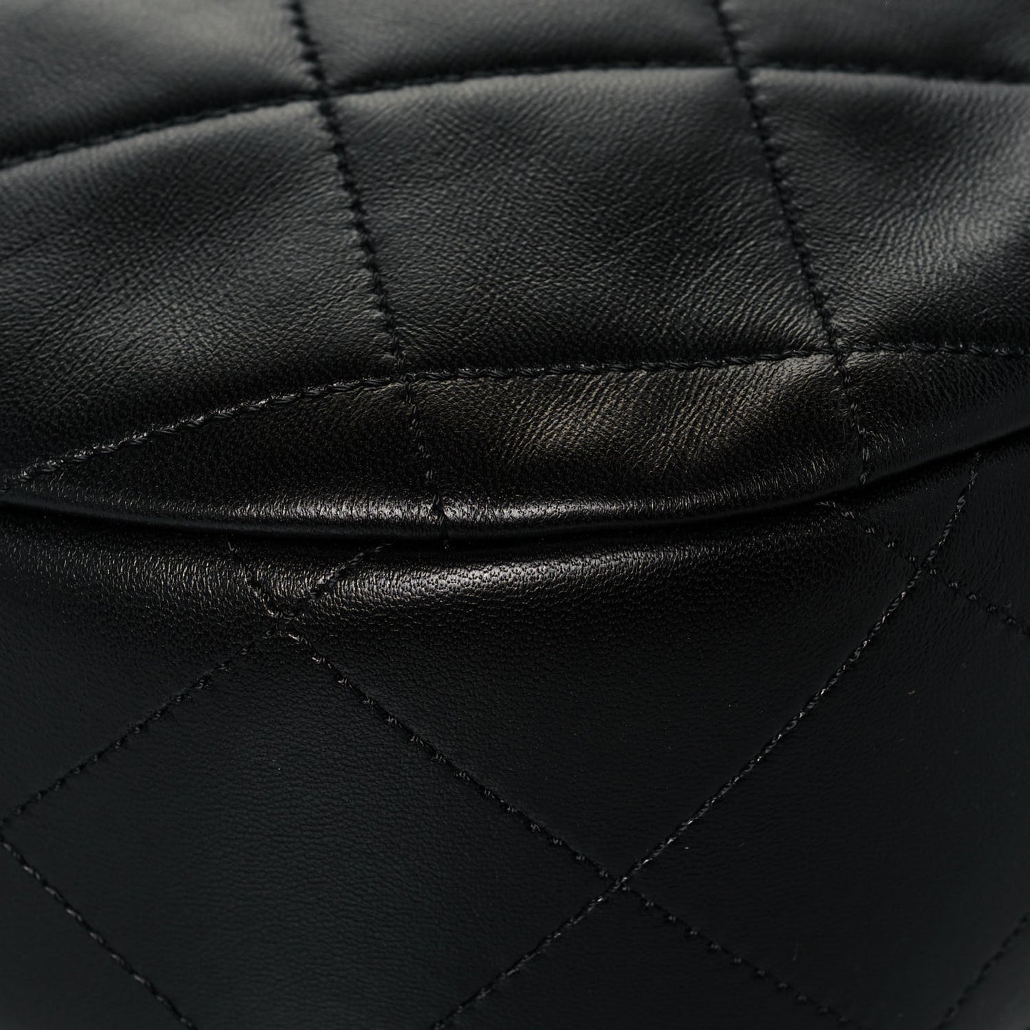 Lambskin Quilted Hobo Black