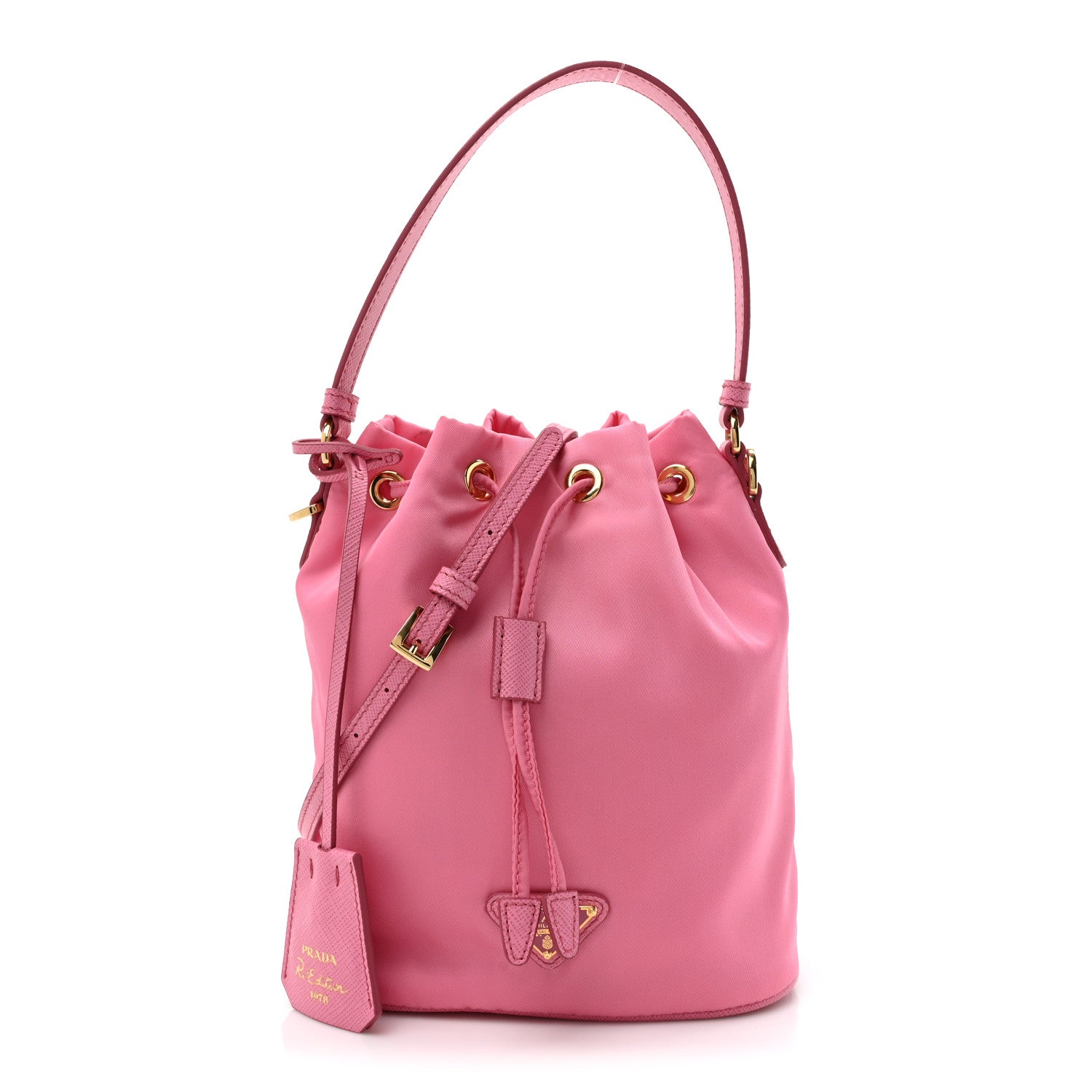 Prada Re-Nylon Saffiano Mini Re-Edition 1978 Bucket Bag Begonia 1 of 10