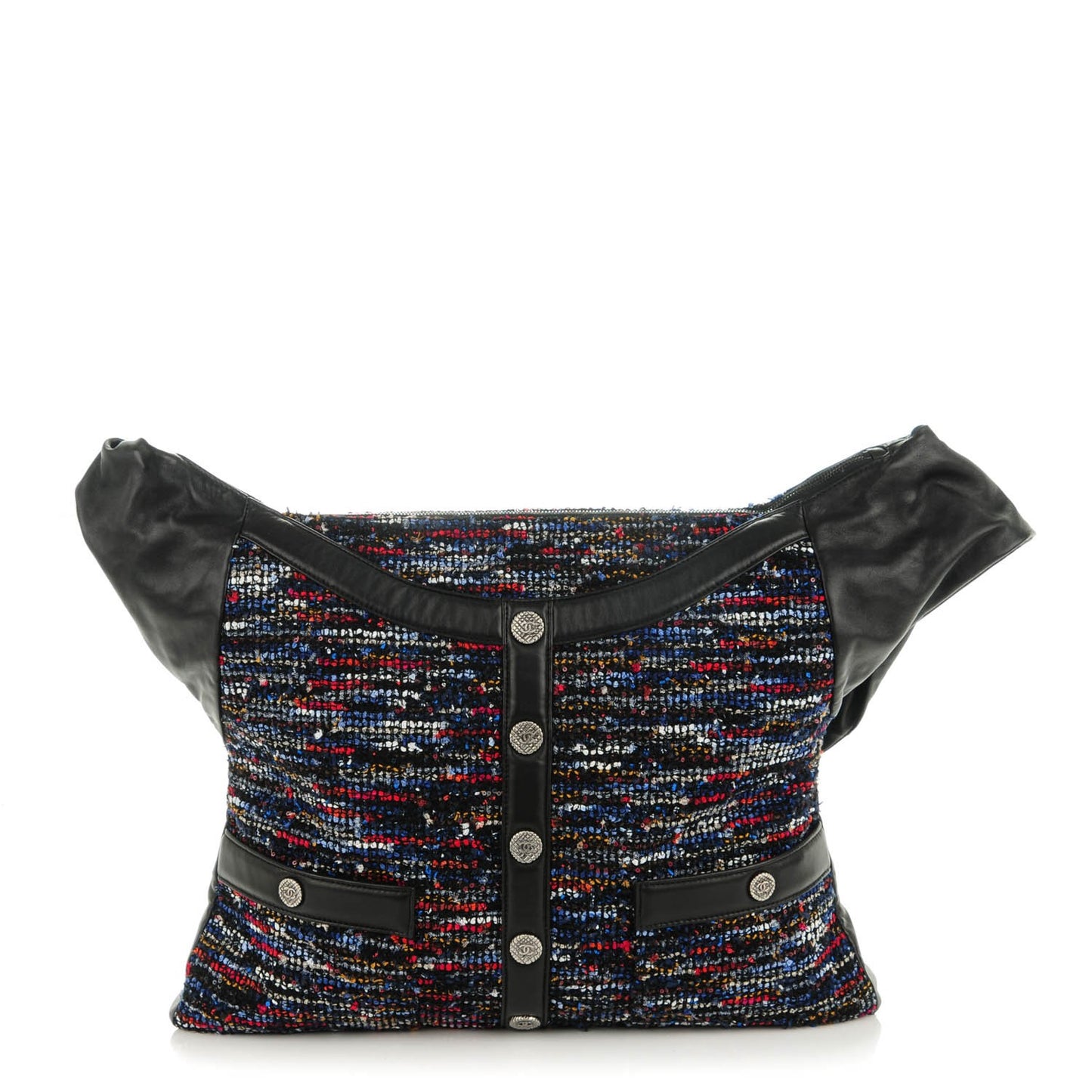 Tweed Lambskin Large Girl Bag Multicolor Black
