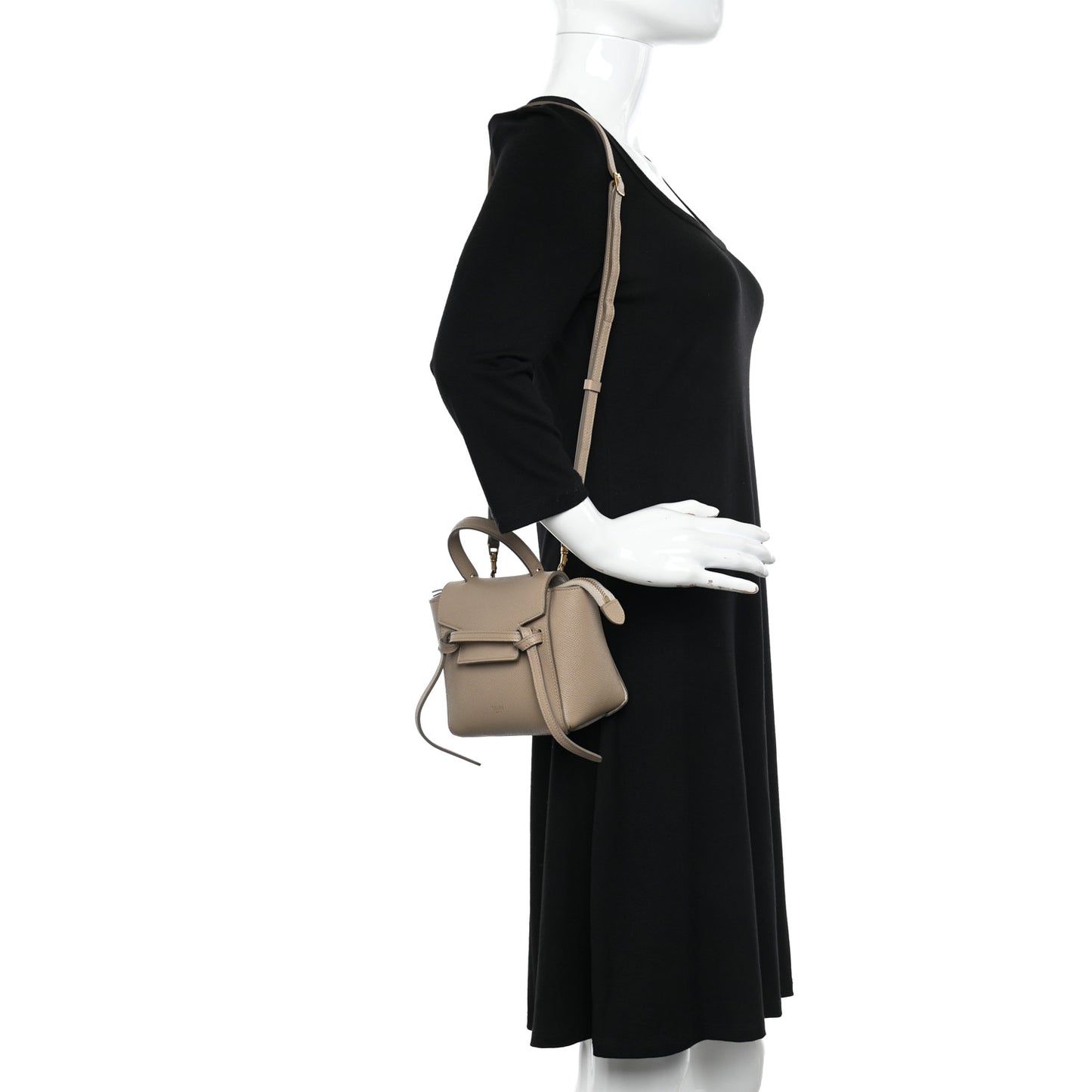 Grained Calfskin Pico Belt Bag Light Taupe