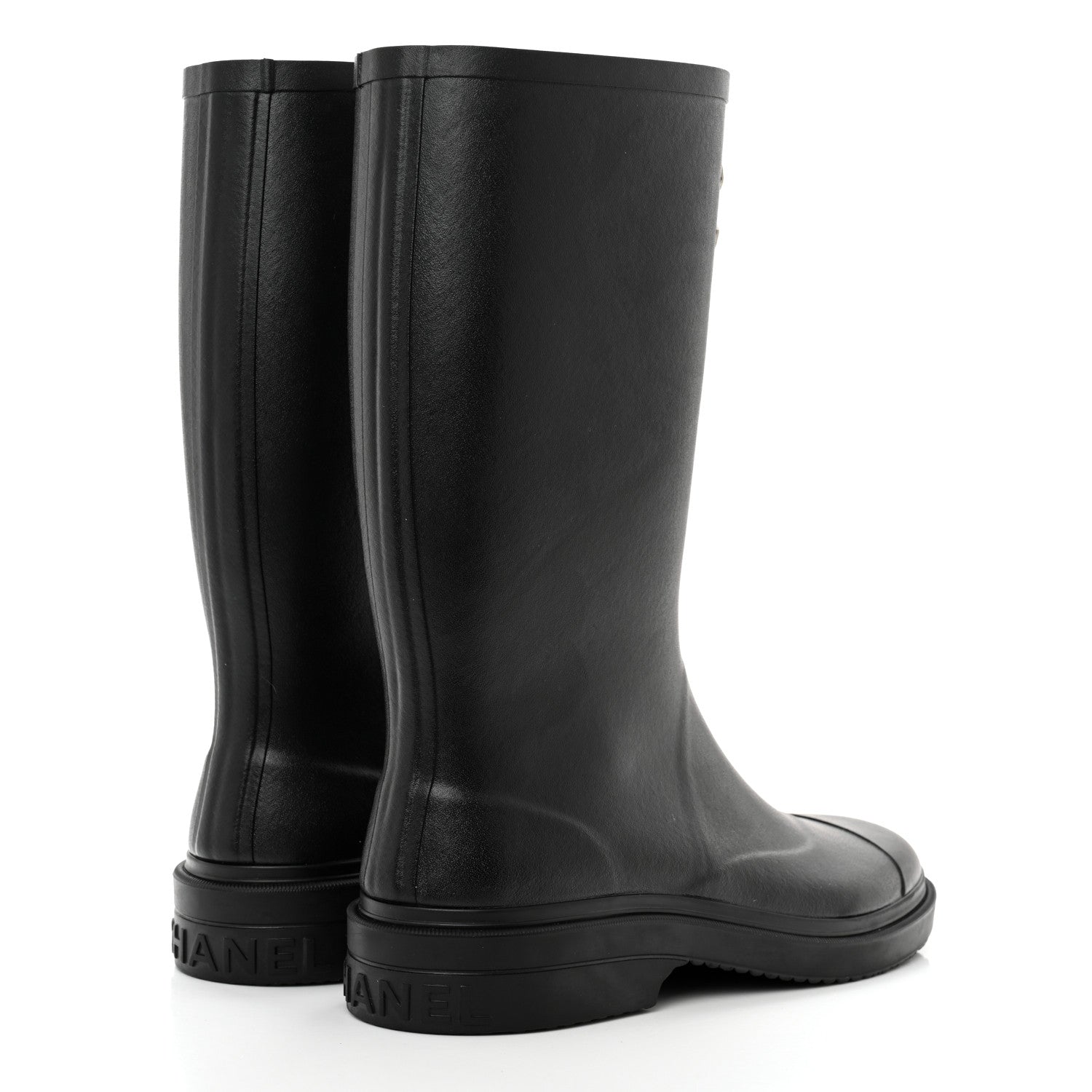 Chanel Caoutchouk CC High Boots 42 Black 4 of 10
