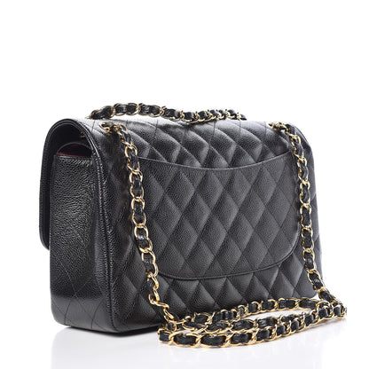 Chanel Caviar Quilted Jumbo Double Flap Black 3 of 10