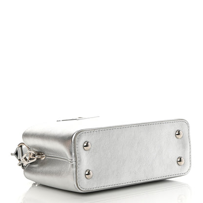 Louis Vuitton Metallic Calfskin Mini Capucines Silver 4 of 11