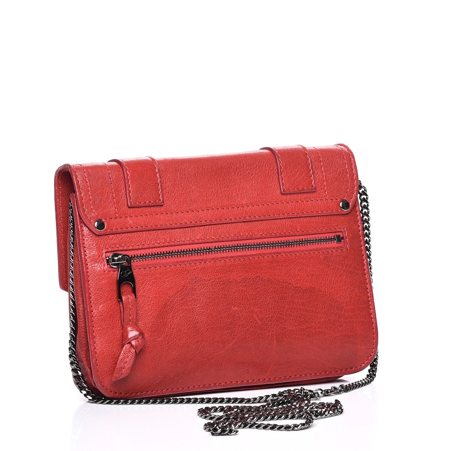 Proenza Schouler Lambskin PS1 Large Chain Wallet Red 3 of 8