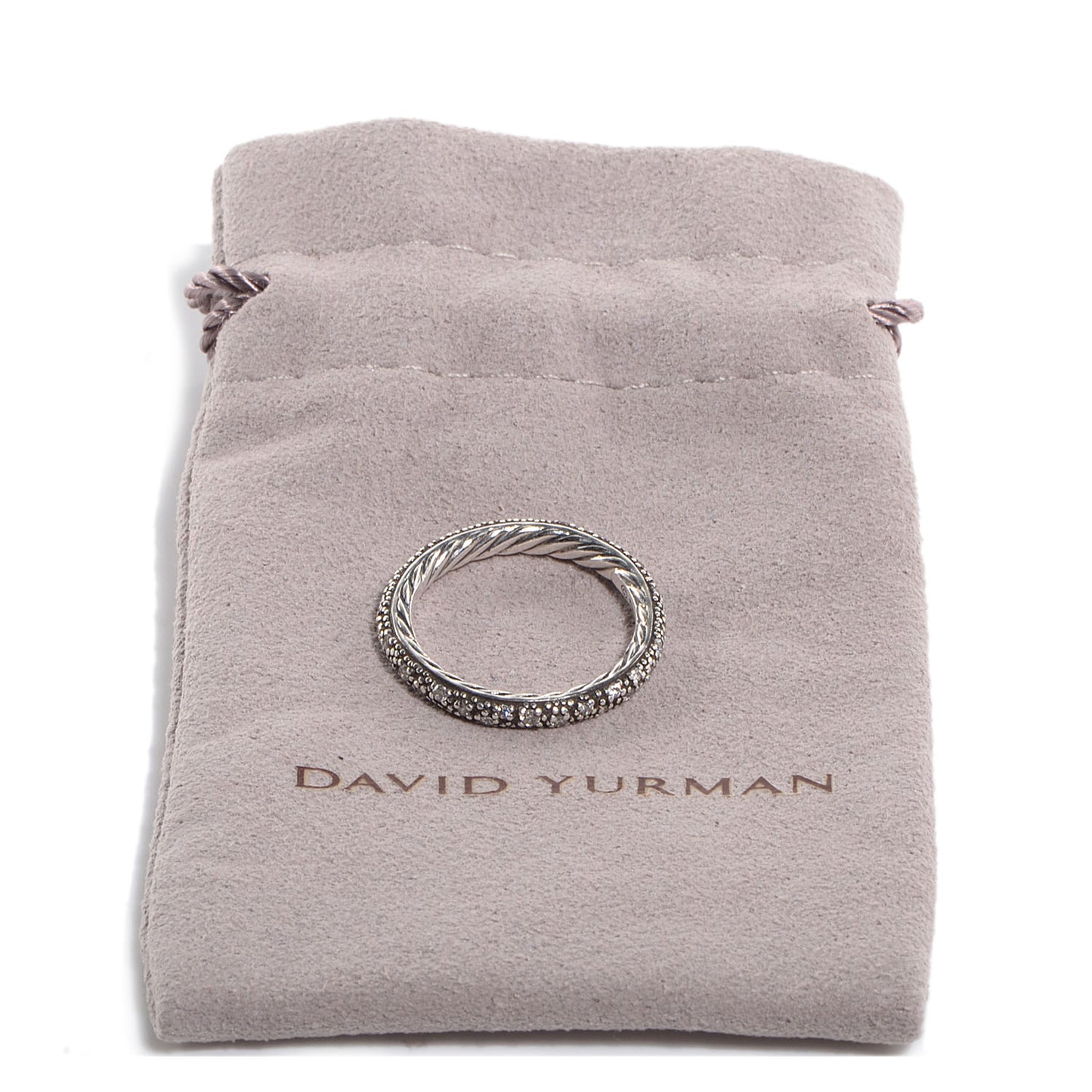 Sterling Silver Pave Diamond Midnight Melange 3mm Band Ring 6
