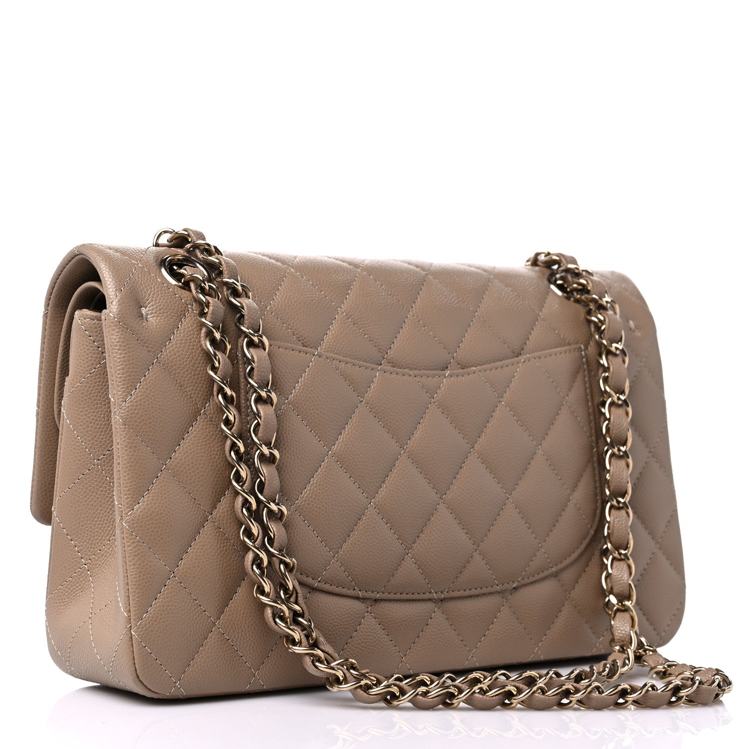 Chanel Caviar Quilted Medium Double Flap Dark Beige 3 of 10