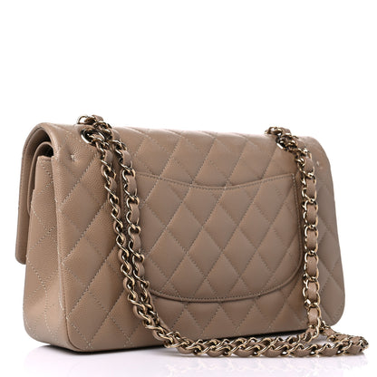 Chanel Caviar Quilted Medium Double Flap Dark Beige 3 of 10