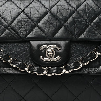Chanel Aged Calfskin Quilted Accordion Double Flap Black 8 of 13