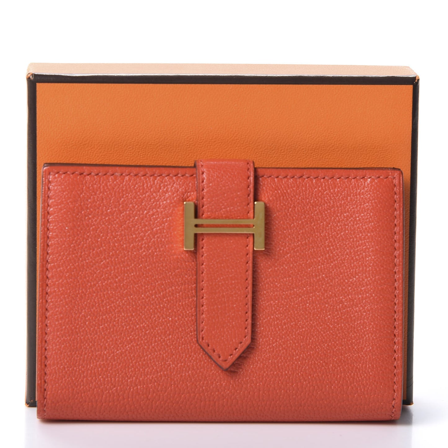 Chevre Mysore Bearn Card Holder Wallet Capucine