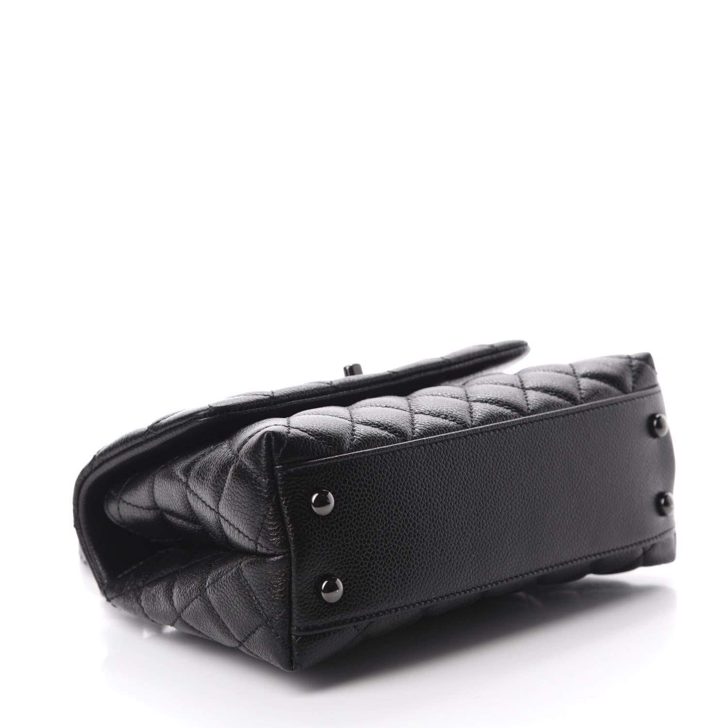 Chanel Iridescent Caviar Quilted Mini Coco Handle Flap So Black 4 of 13