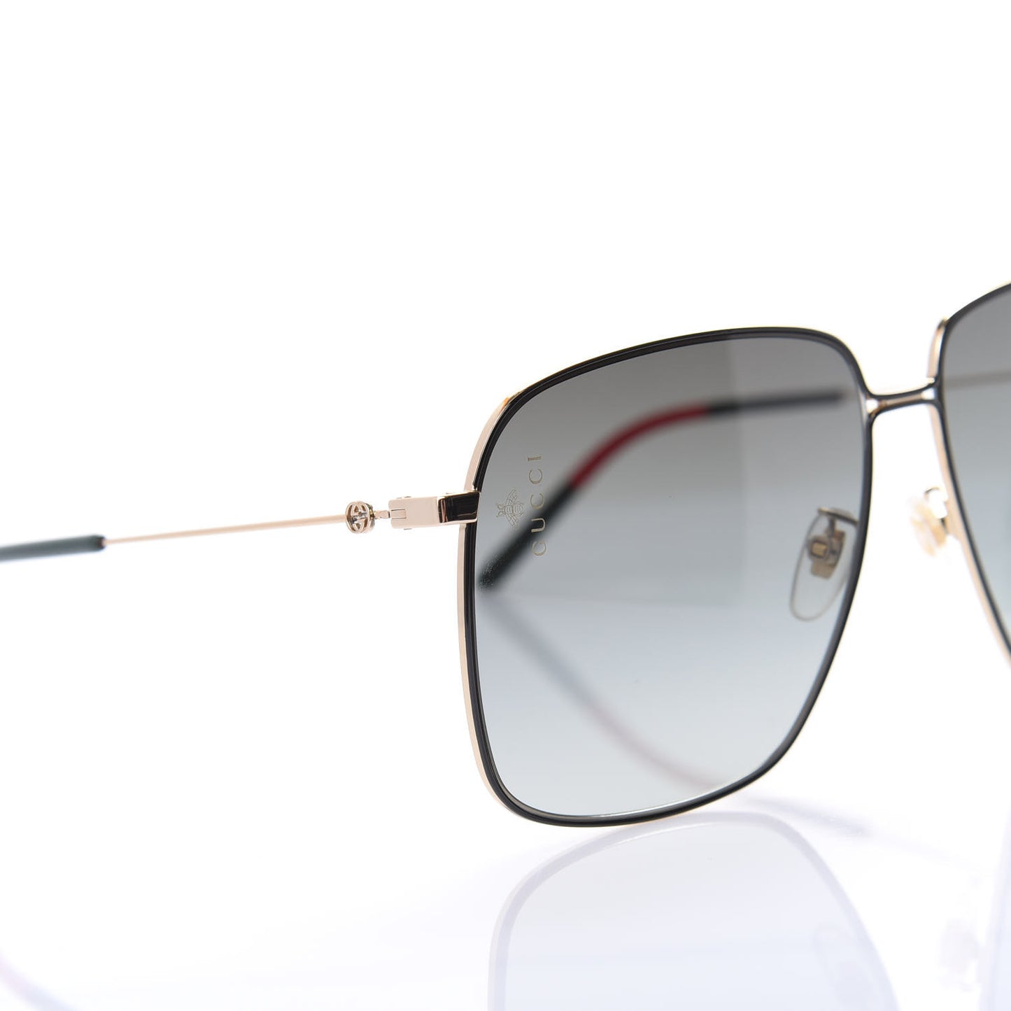 Rectangular Frame Interlocking G Sunglasses GG0394S Green Red