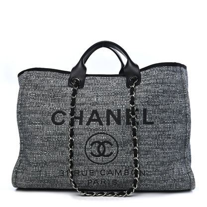 Chanel Canvas Large Deauville Tote Charcoal 1 of 9