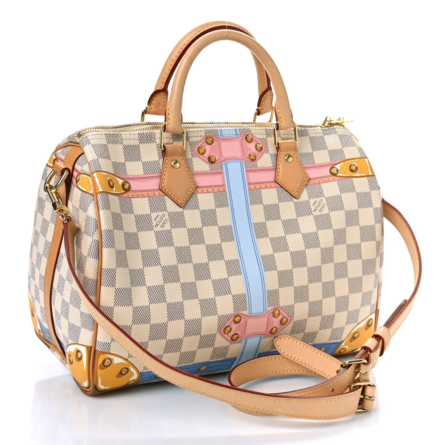 Louis Vuitton Damier Azur Summer Trunks Speedy Bandouliere 30 3 of 11